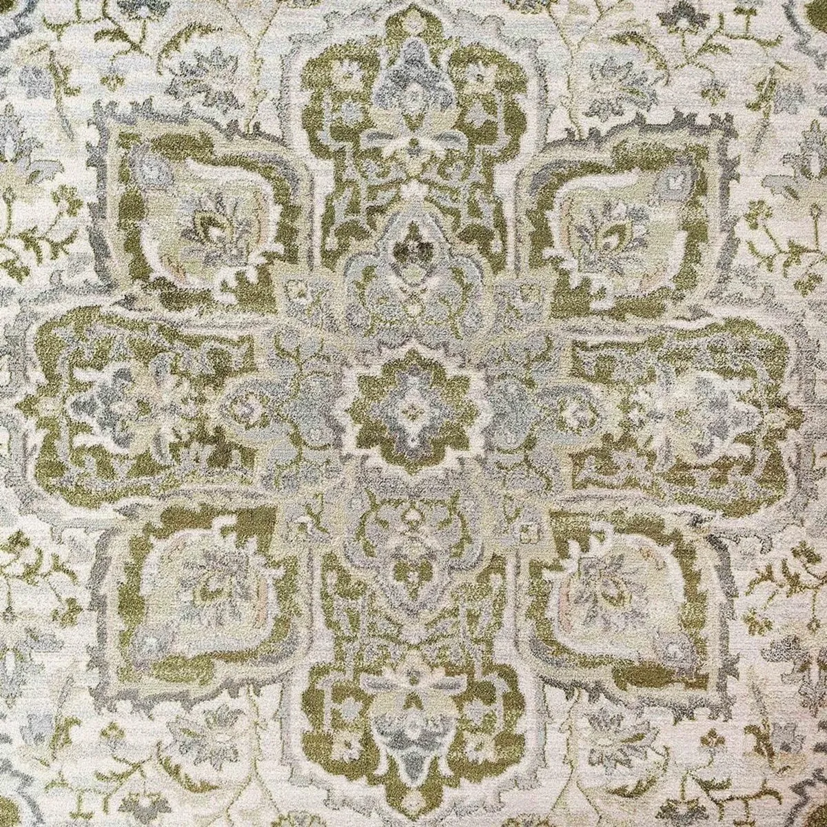 Traditional Antique Floral Medallion Sage Lounge - Image 2