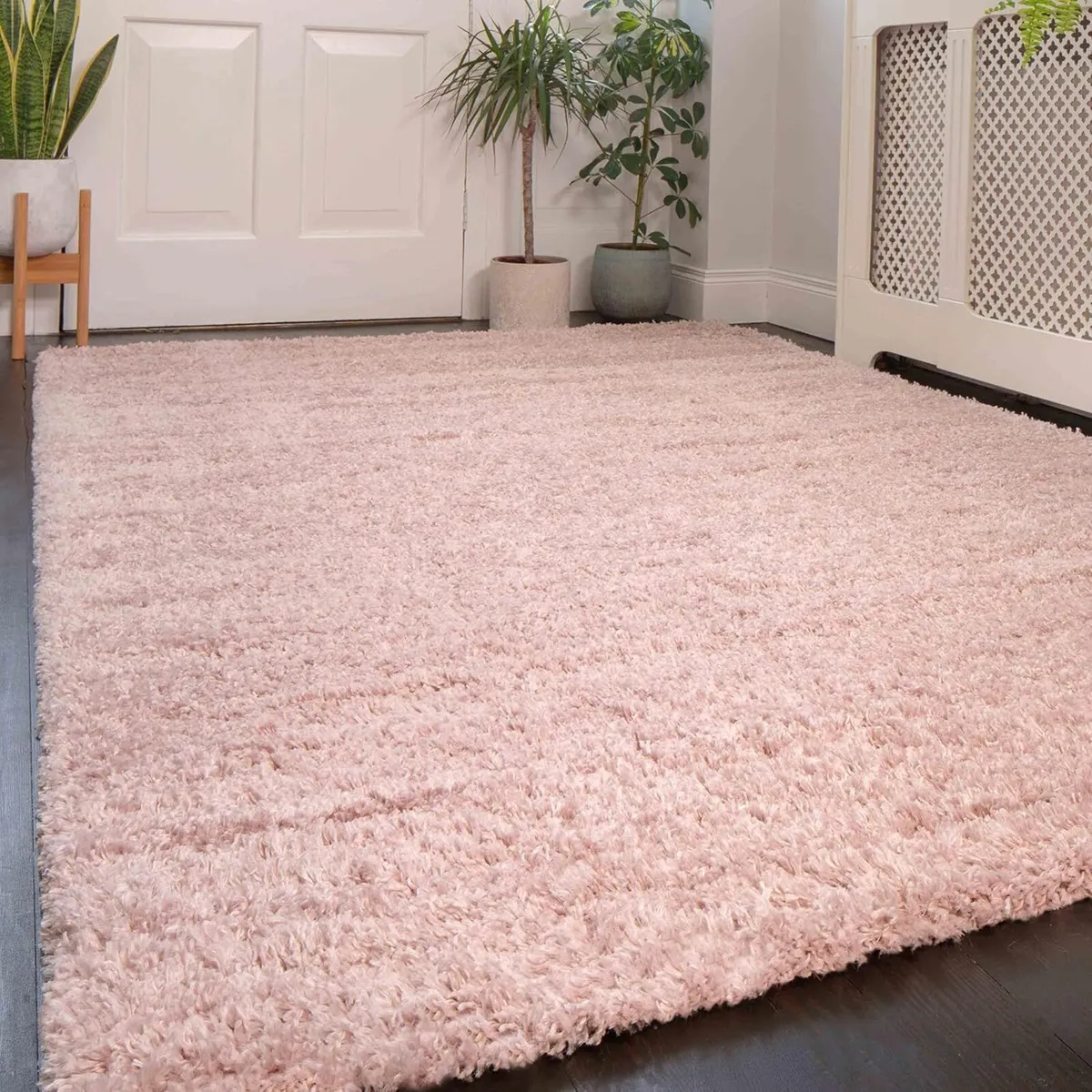 Modern Thick Blush Shaggy Area Rug
