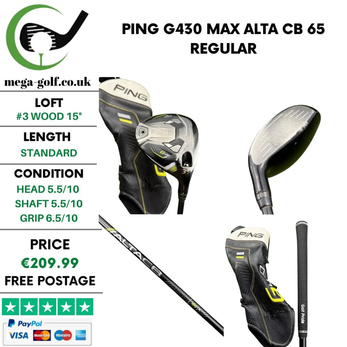 Ping G430 Max #3 Wood 15° / Alta CB 65 Regular - Image 1