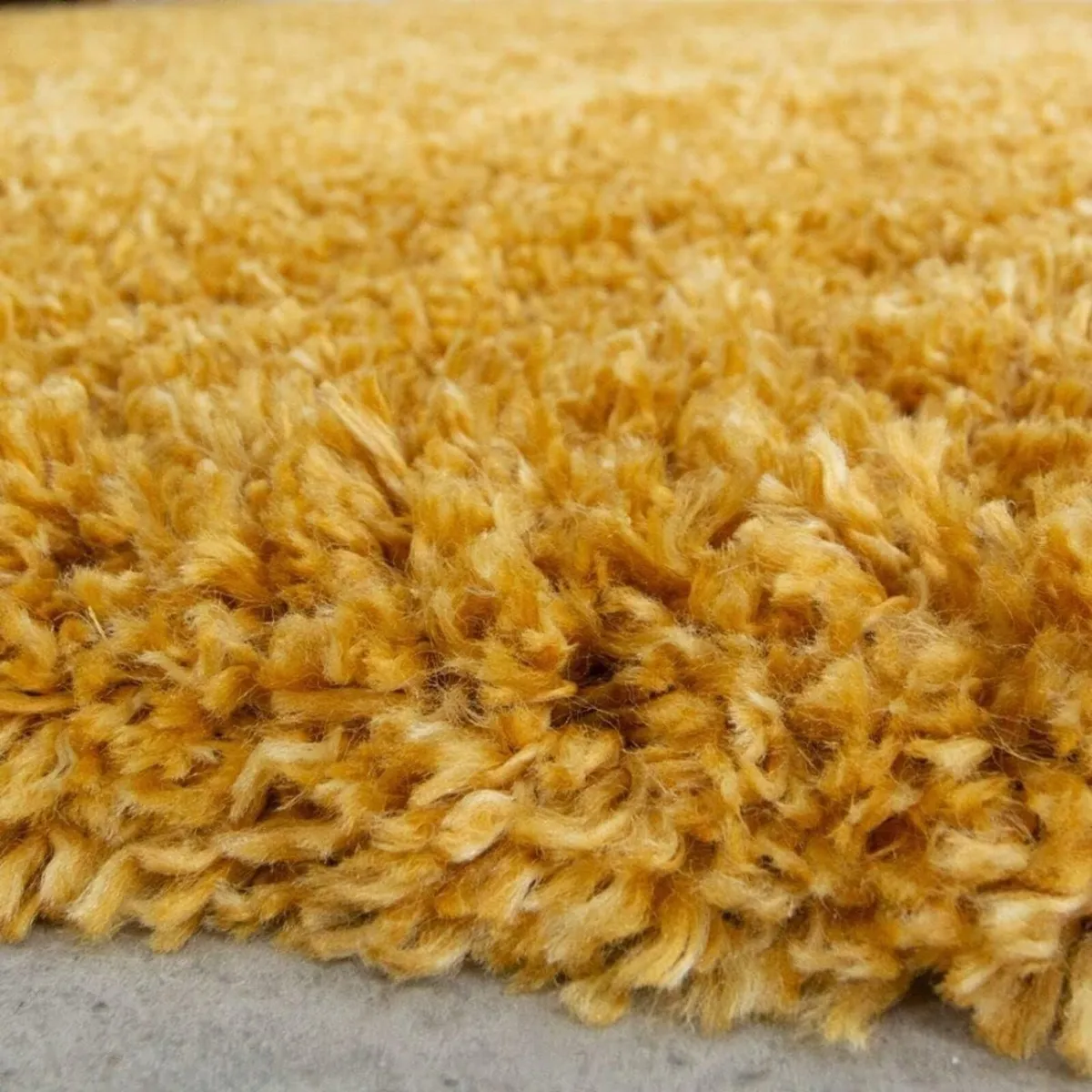 Modern Super Soft Mustard Shaggy Shag Runner Rug - Image 2