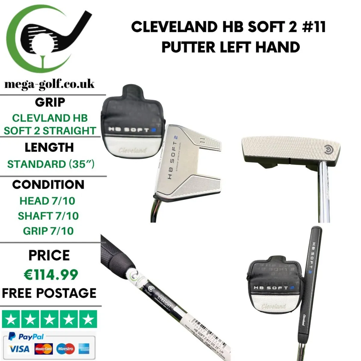 Cleveland HB Soft 2 #11 Putter / 35'' / Left Hand - Image 1