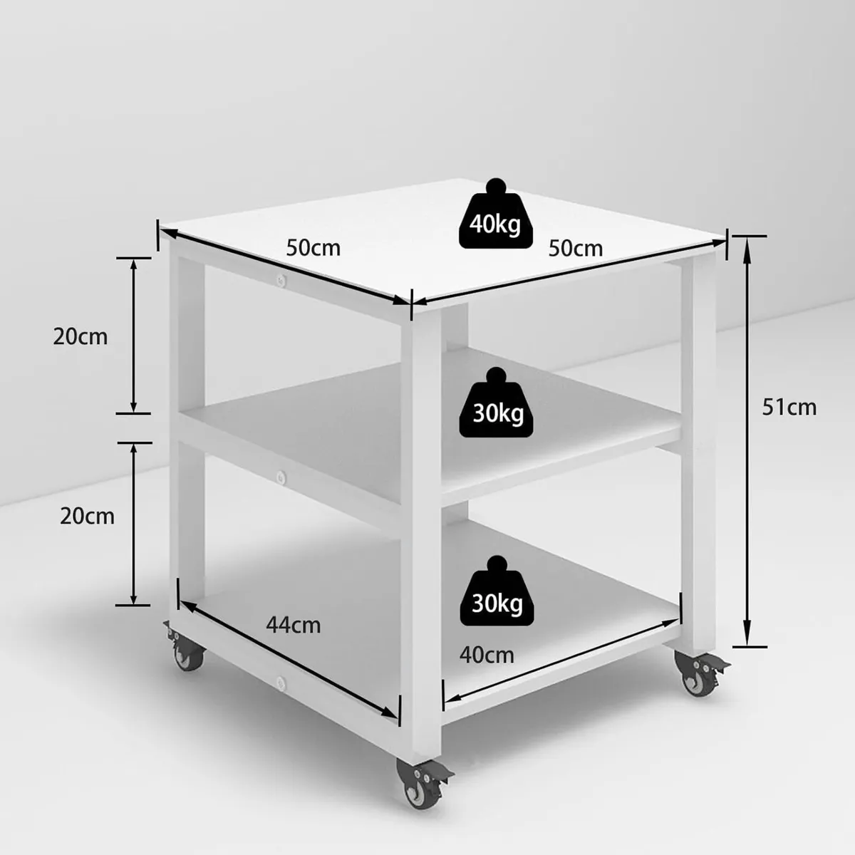 3-Tier Laser Printer Stand with Storage for Home - Image 2