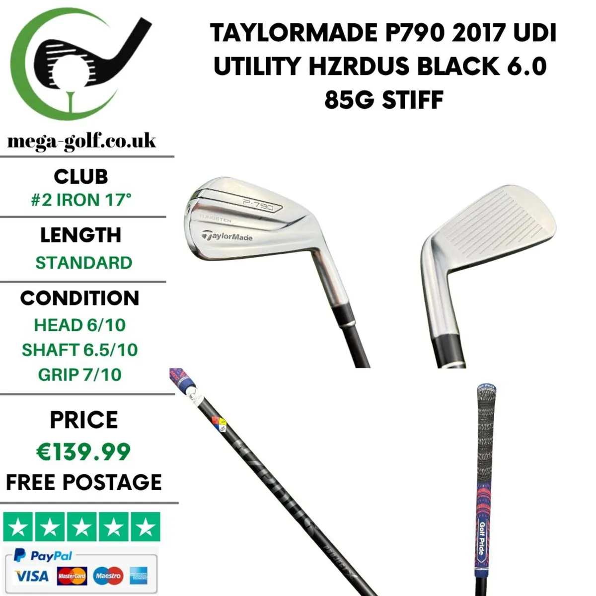 Taylormade P790 2017 UDI Utility #2 Iron 17° - Image 1