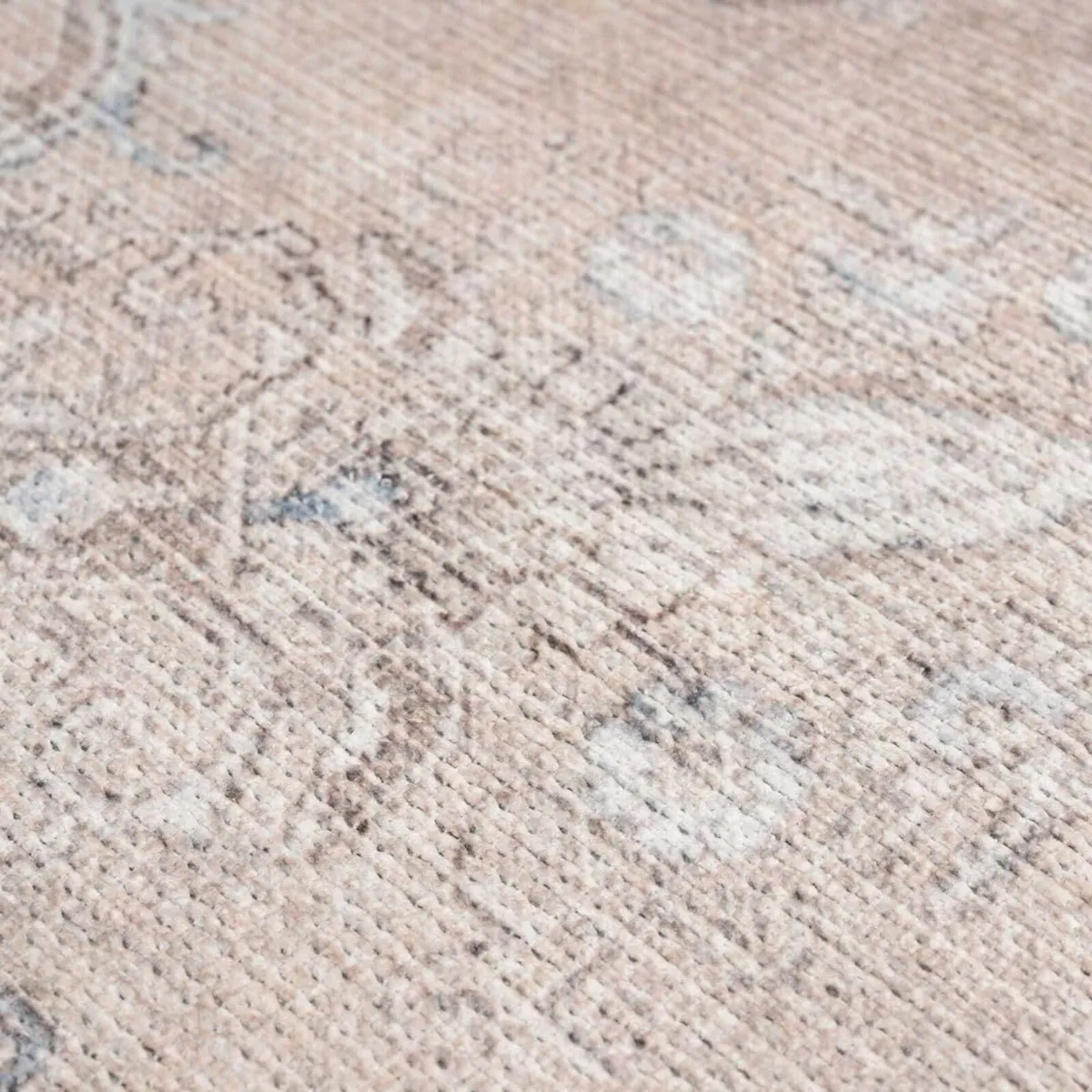 Distressed Tribal Style Neutral Cotton Area Rug - Image 2