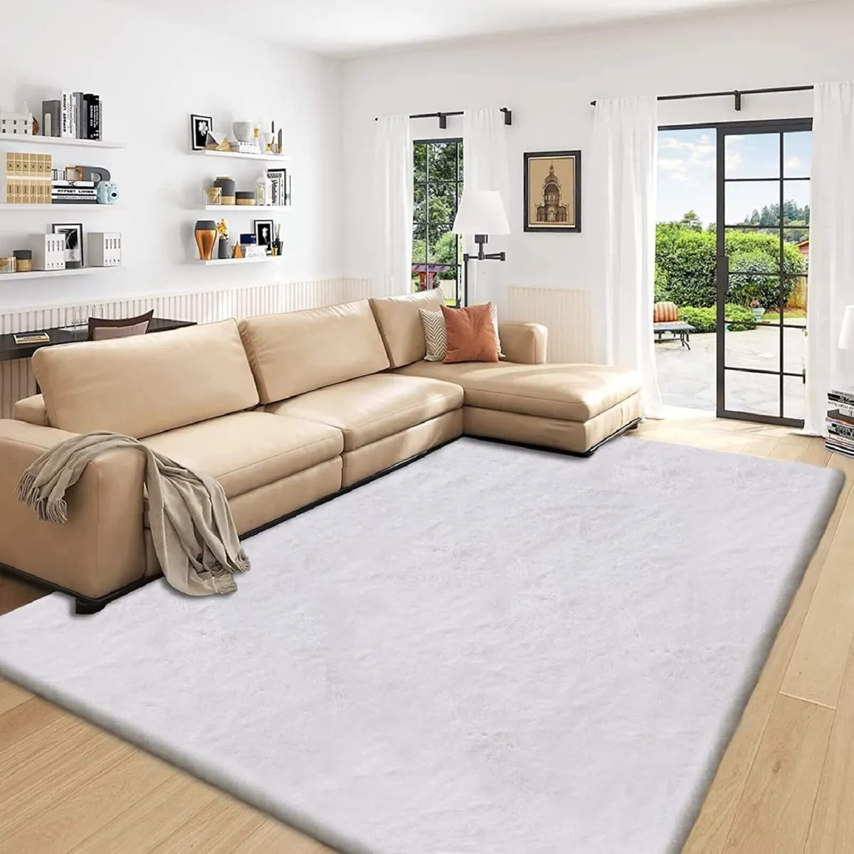 Faux Fur Rug Ft Rectangle Plush Washable - Image 1