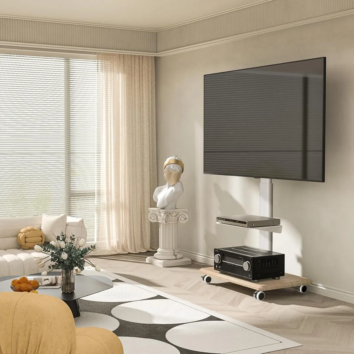 Mobile TV Stand on Wheels for 26-70 Inch - Image 2