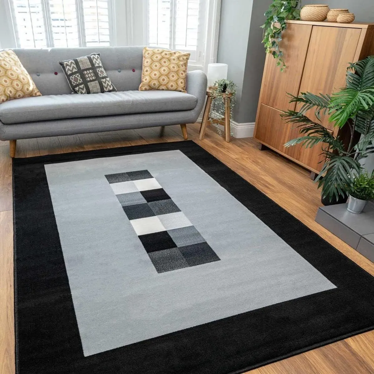 Classic Durable Bordered Living Room Area Rug - Image 1