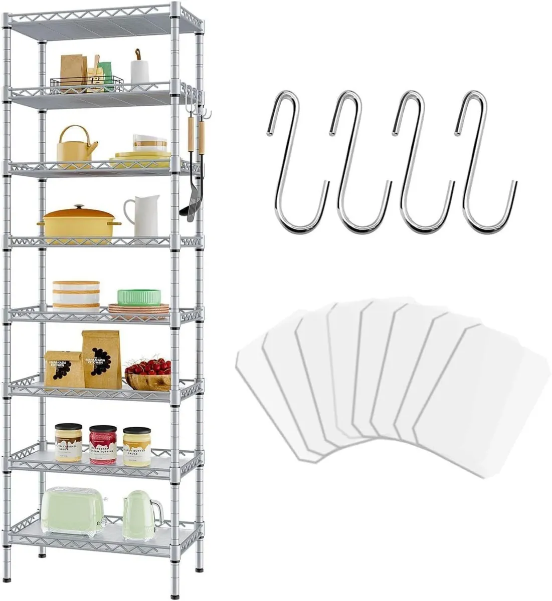 8-Tier Shelving Unit Adjustable Two 4-Tier - Image 1