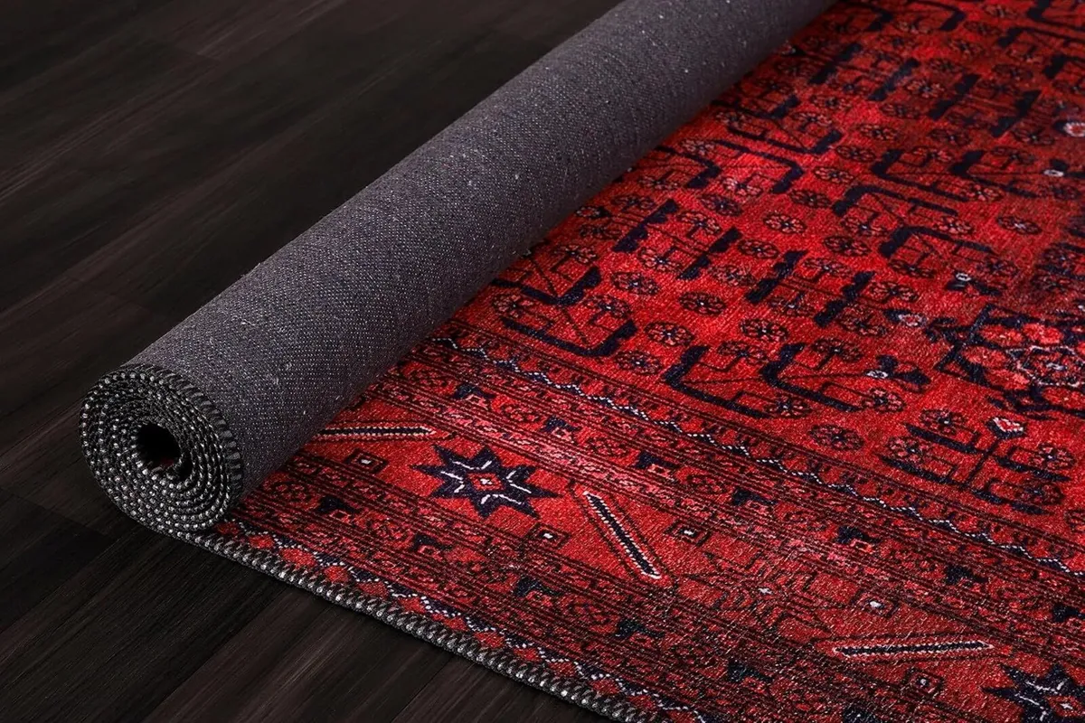 Washable Rug Non-Slip Soft Low Pile Carpet Vintage - Image 2