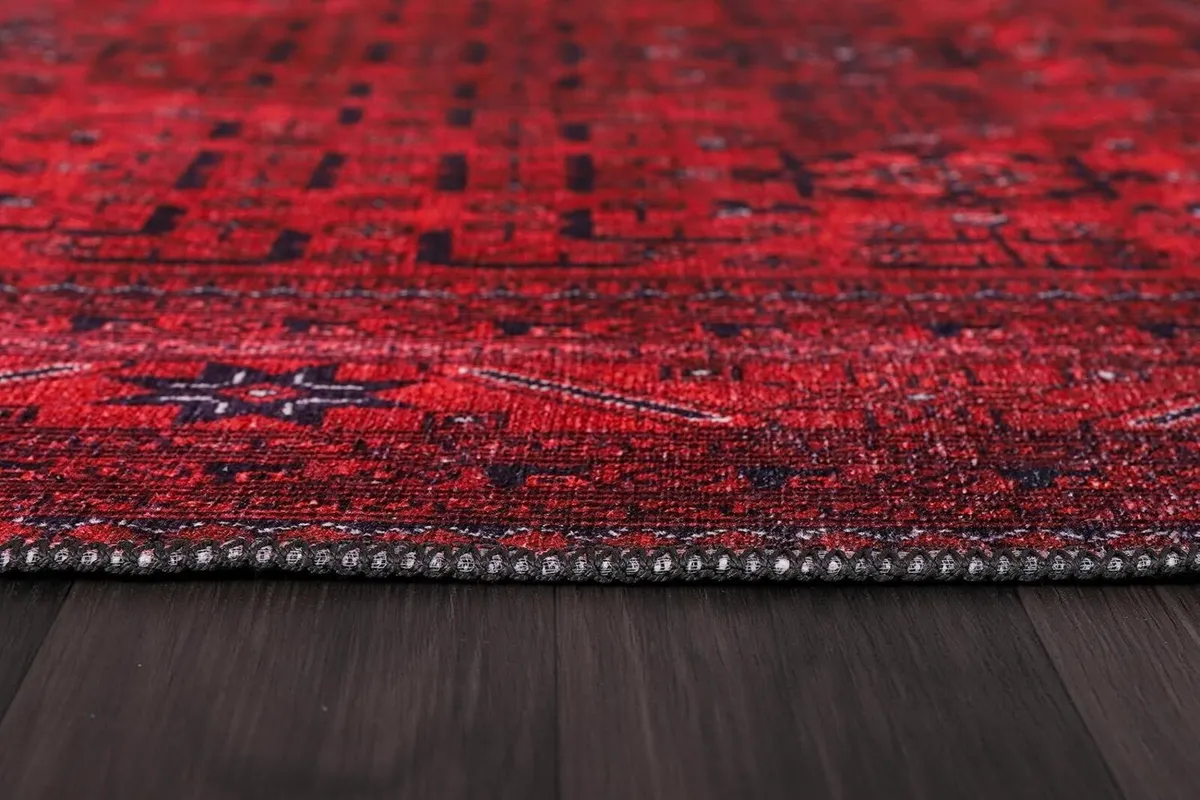 Washable Rug Non-Slip Soft Low Pile Carpet Vintage - Image 3