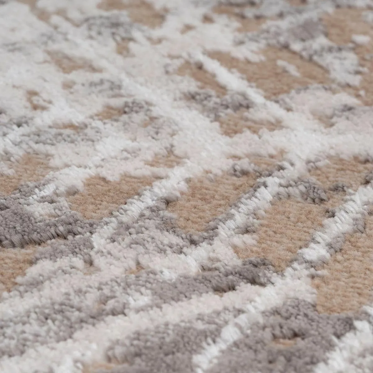 Luxury Greige Art Deco Hallway Runner Rug Neutral - Image 3