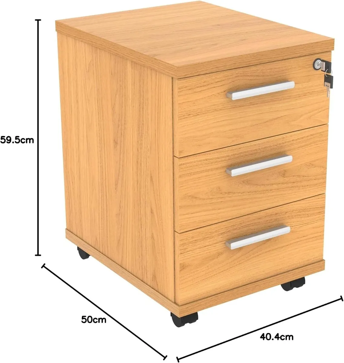 Essentials Heavy Duty 2 Drawer Mobile Pedestal A4 - Image 2