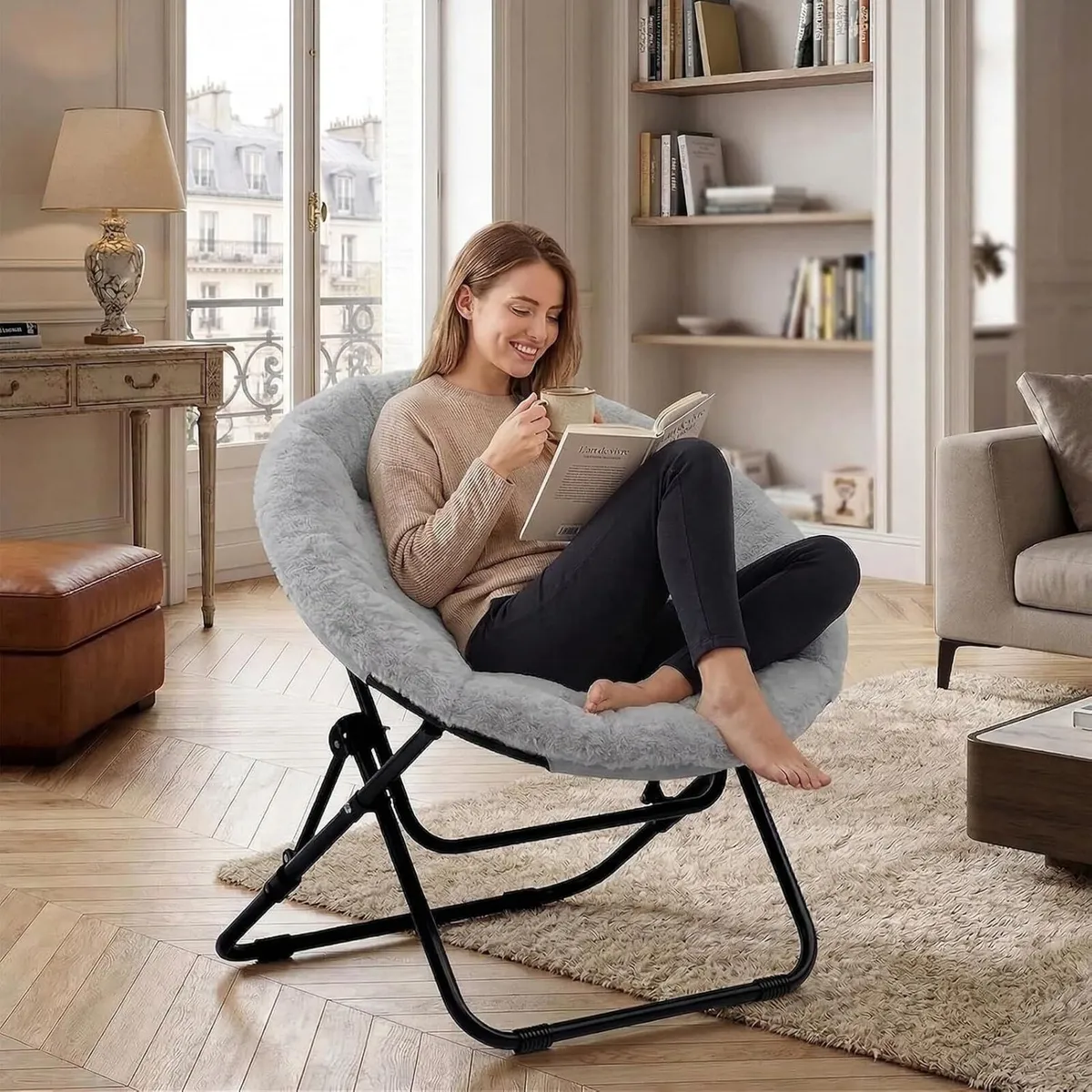 Moon Chair Saucer Comfy Folding Chairs Foldable - Image 2