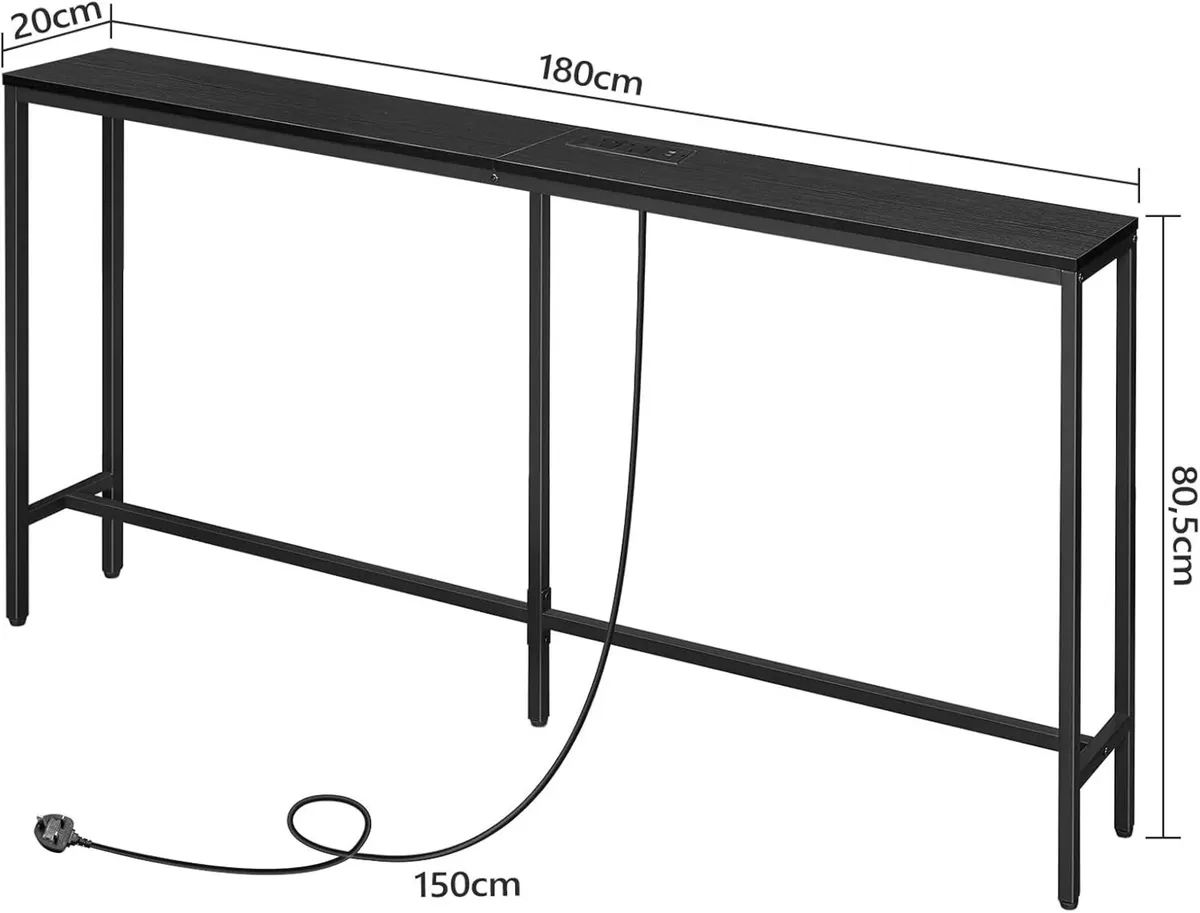 Console Table with Power Outlet Narrow - Image 3