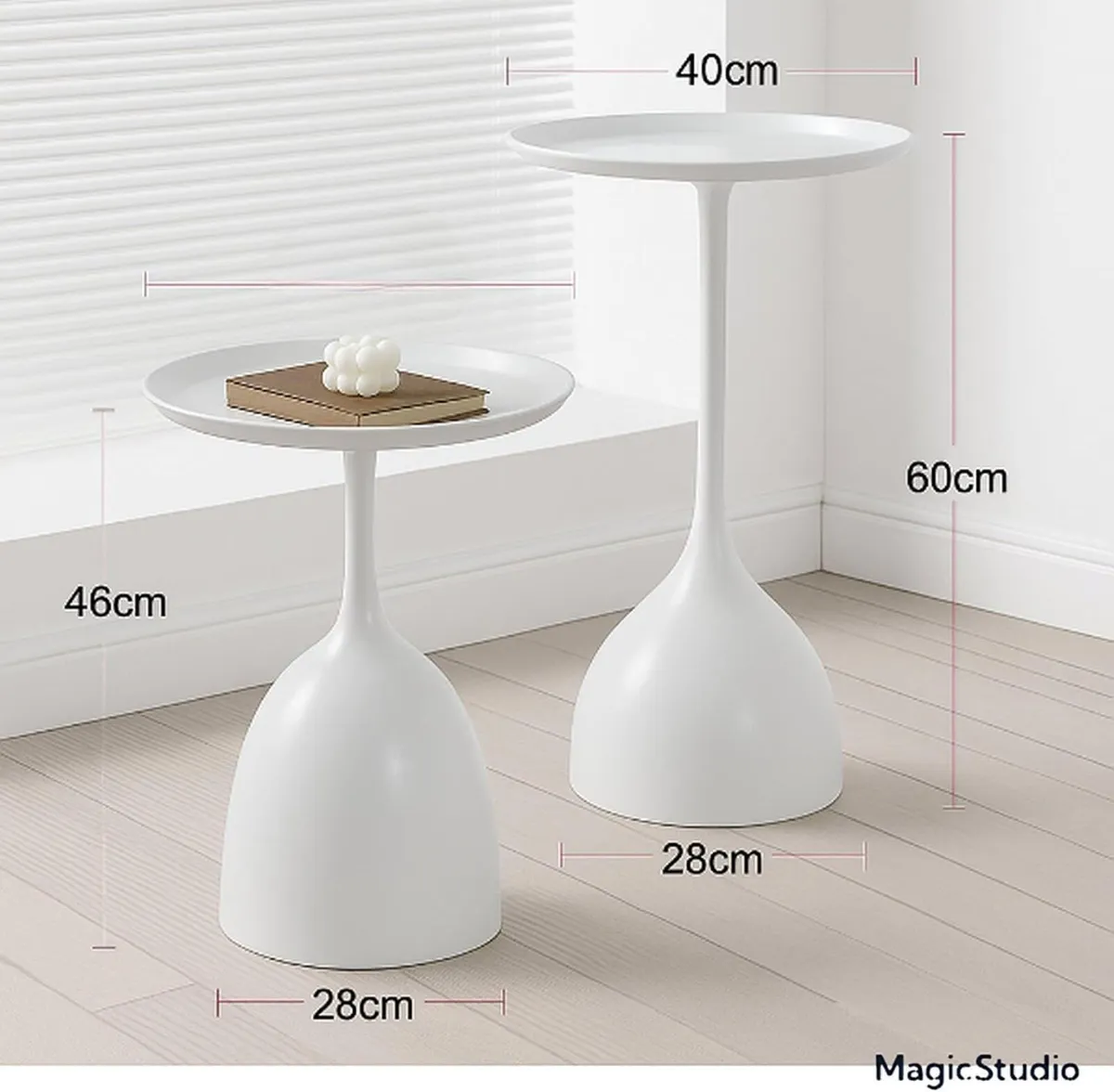 Side Tables Modern Round Accent Small Bedside End - Image 2