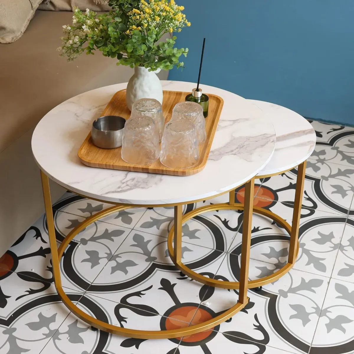 Round Coffee Tables End Table Nesting Side (Set - Image 2