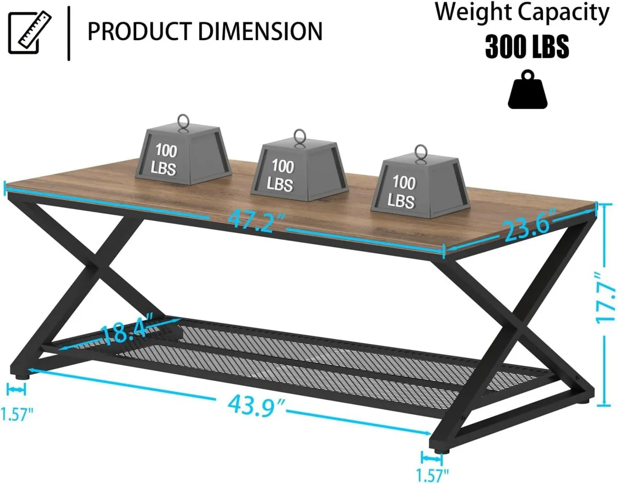 Coffee Table for Living Room Tables with Storage - Image 2