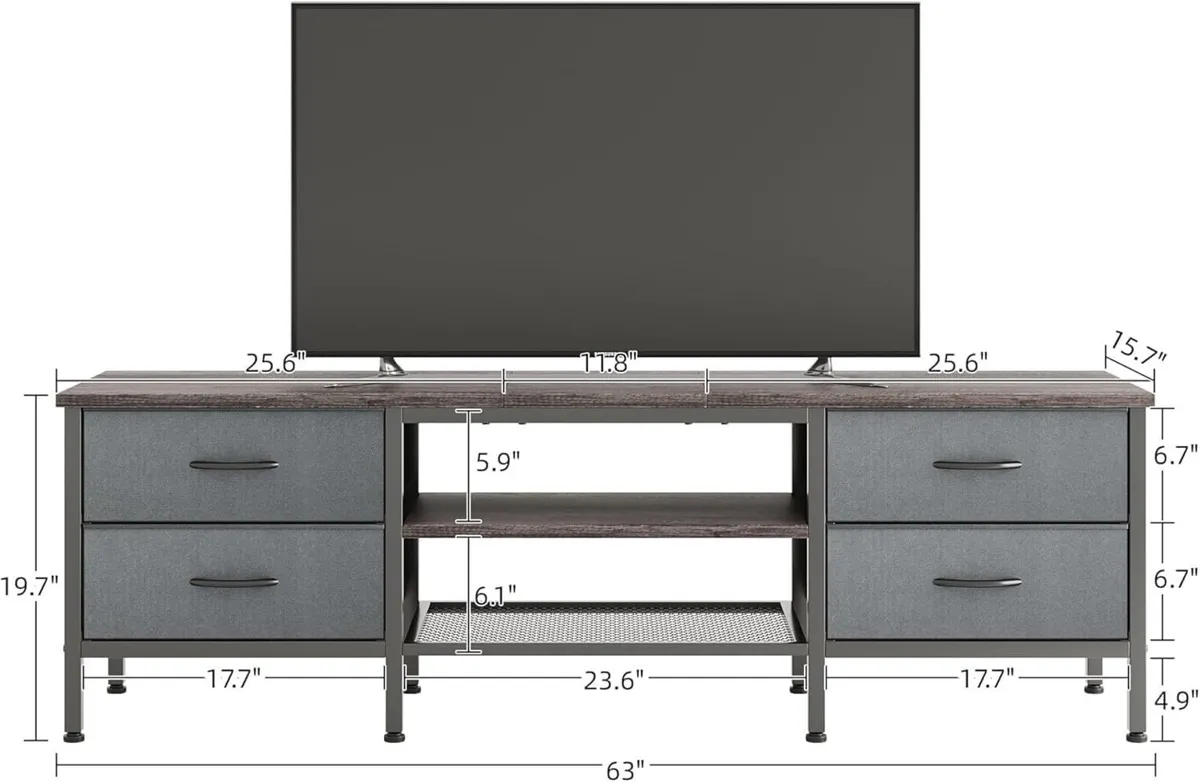 TV Stand with Storage Console Table 63 Inch - Image 3