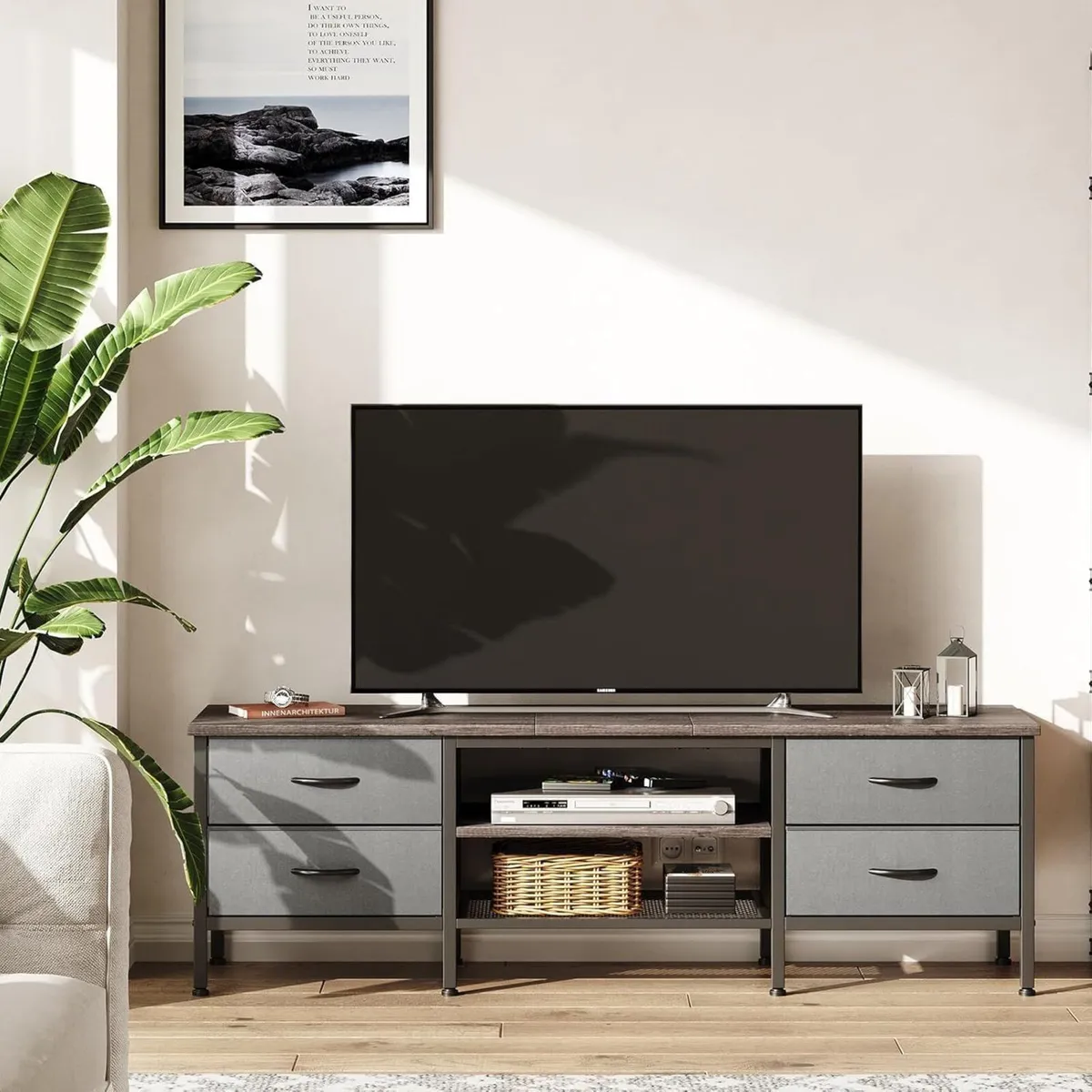 TV Stand with Storage Console Table 63 Inch - Image 4