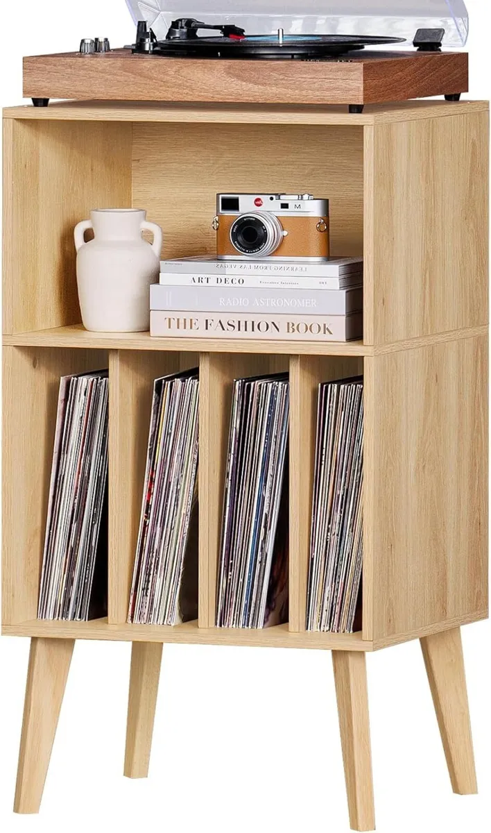 Record Player Stand Turntable Hold Up to 160 - Image 1