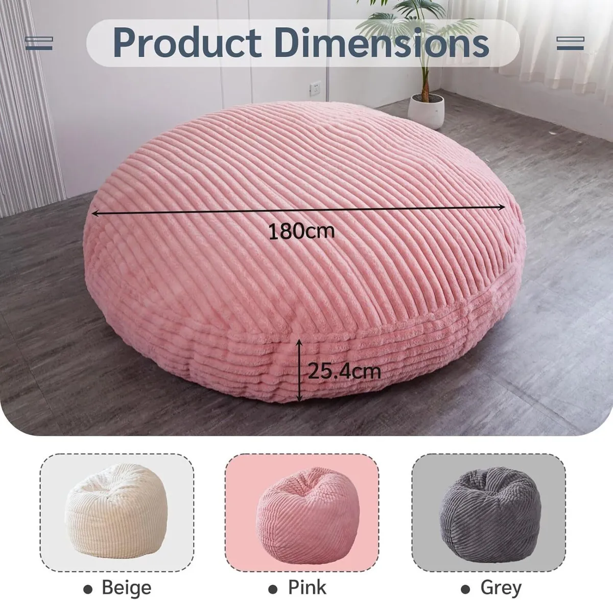 Giant Bean Bag Bed Round Chair Large Sofa - Image 2