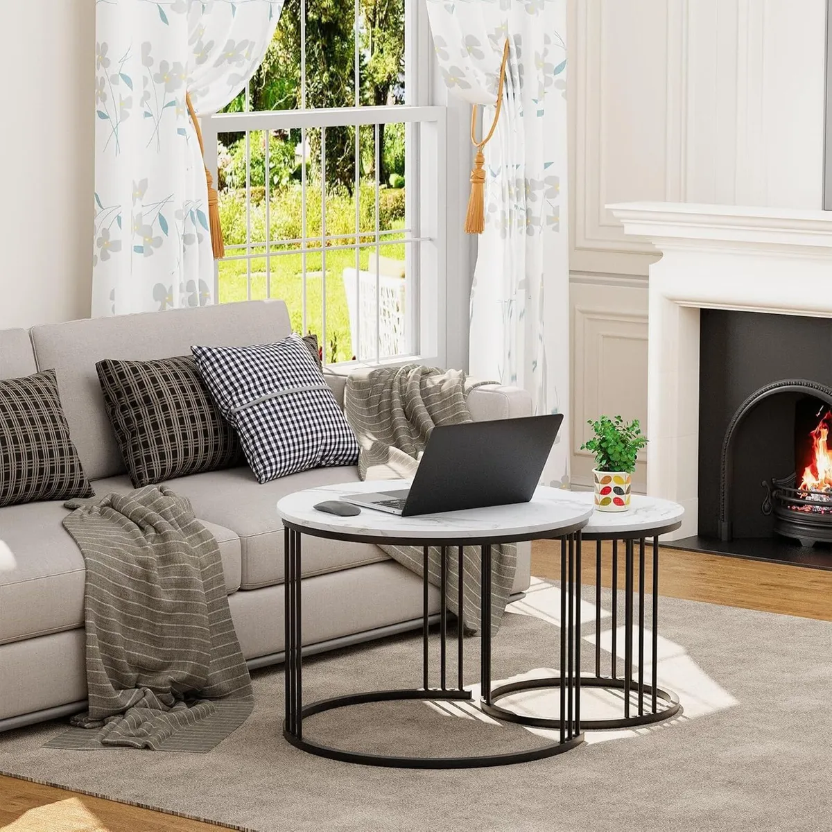 Round Coffee Tables End Table Nesting Side (Set - Image 3