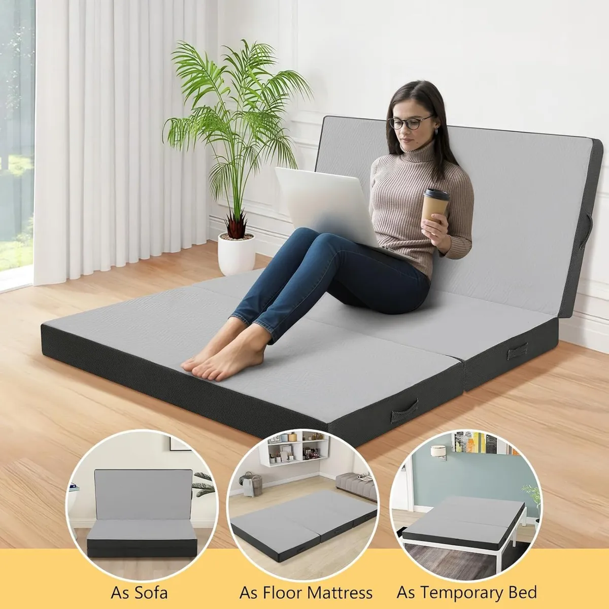 Folding Floor Mattress Portable Futon - Image 4