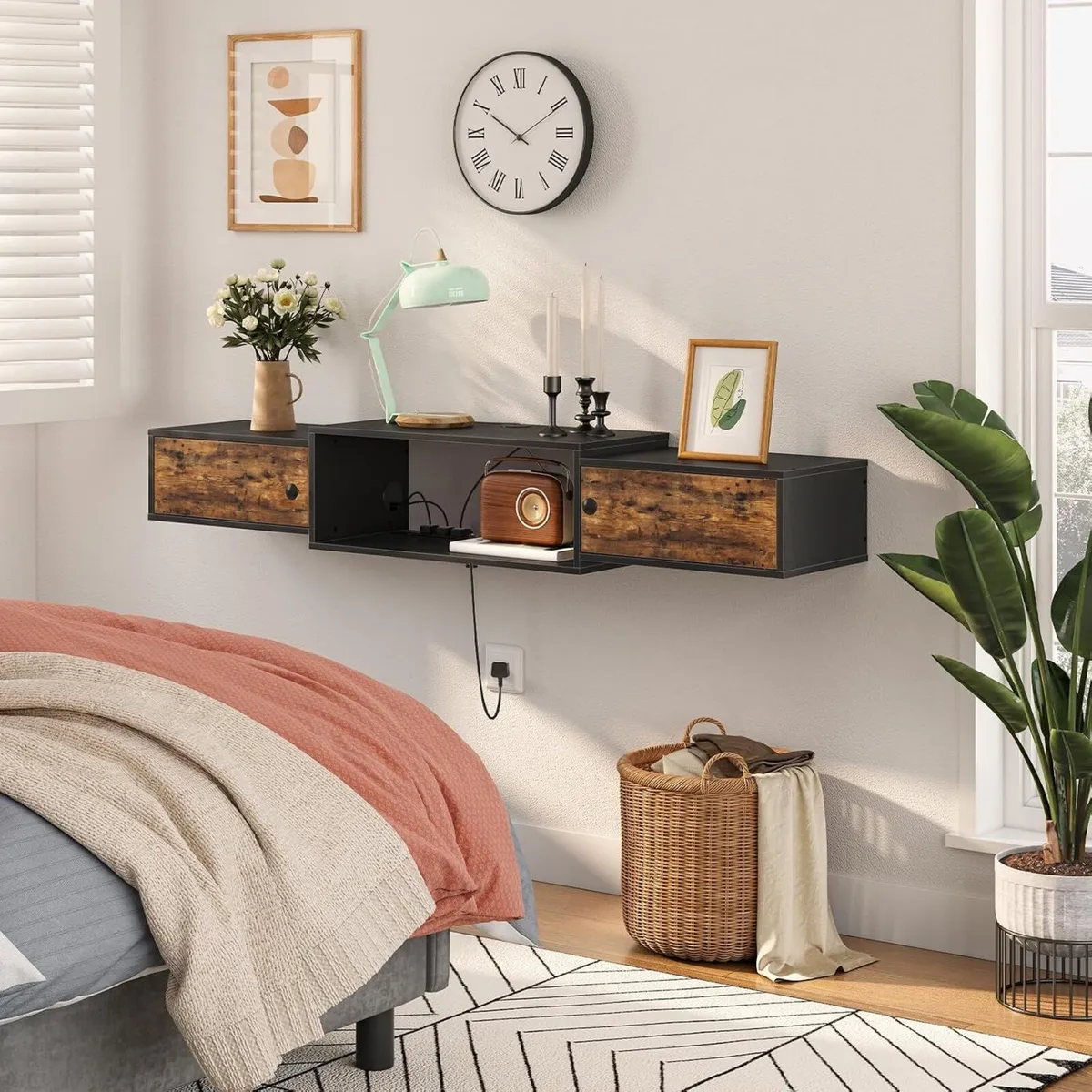 Floating TV Unit Wall Mounted Cabinet with Power - Image 2