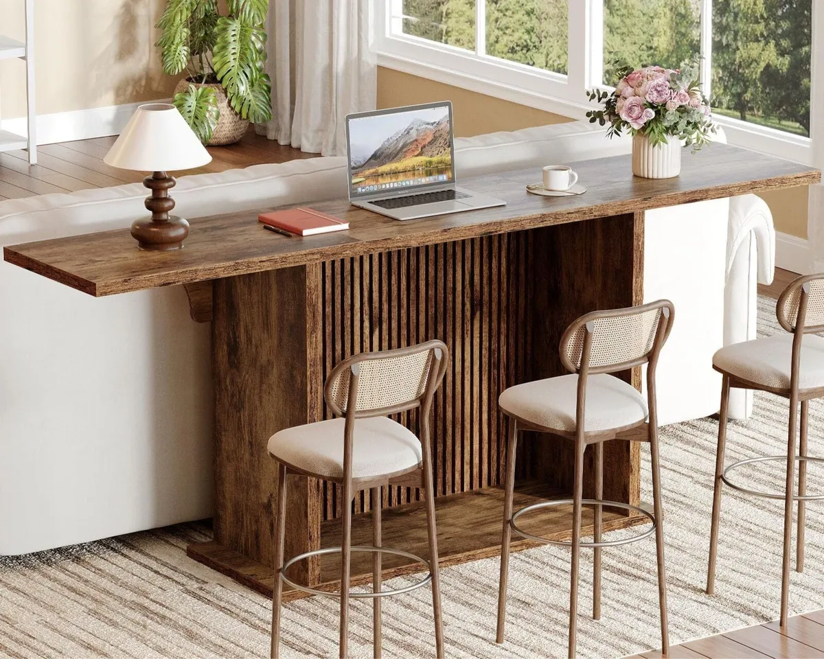 Console Table 180CM Extra Long 2-Tier Sofa Rustic - Image 2