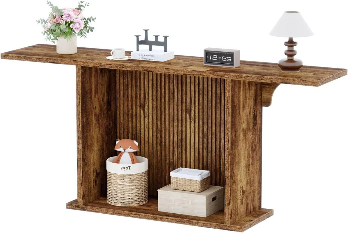 Console Table 180CM Extra Long 2-Tier Sofa Rustic - Image 1