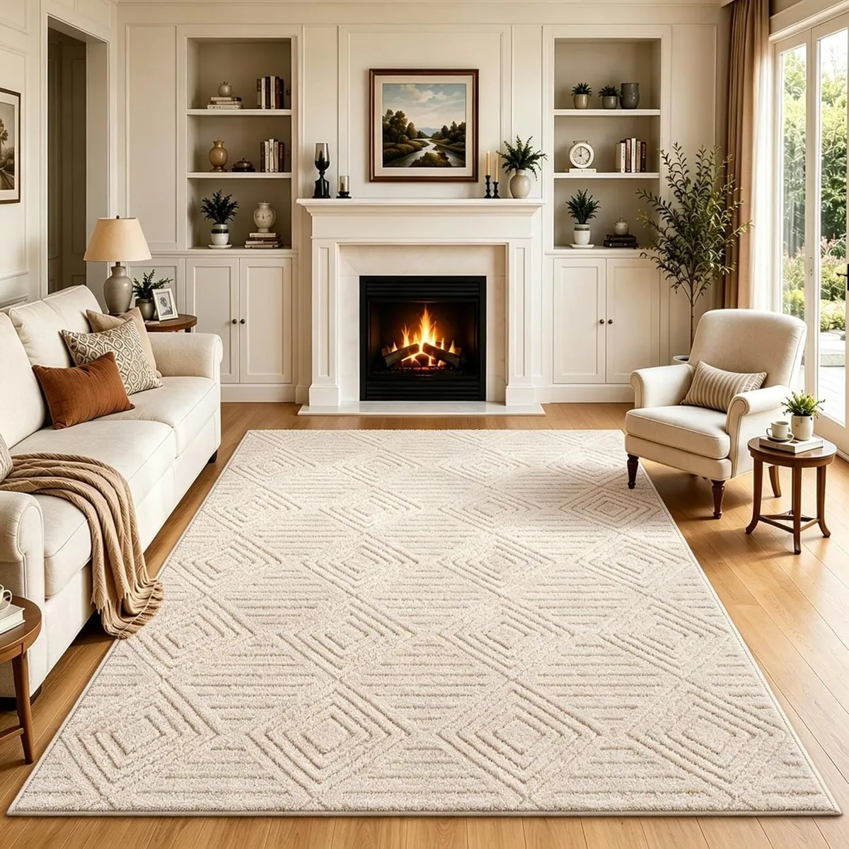 Washable Rugs Living Room Non-Slip Large Fluffy - Image 1