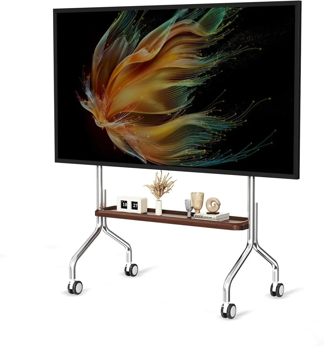 TV Stand on Wheels with Shelf for 32-75 - Image 1