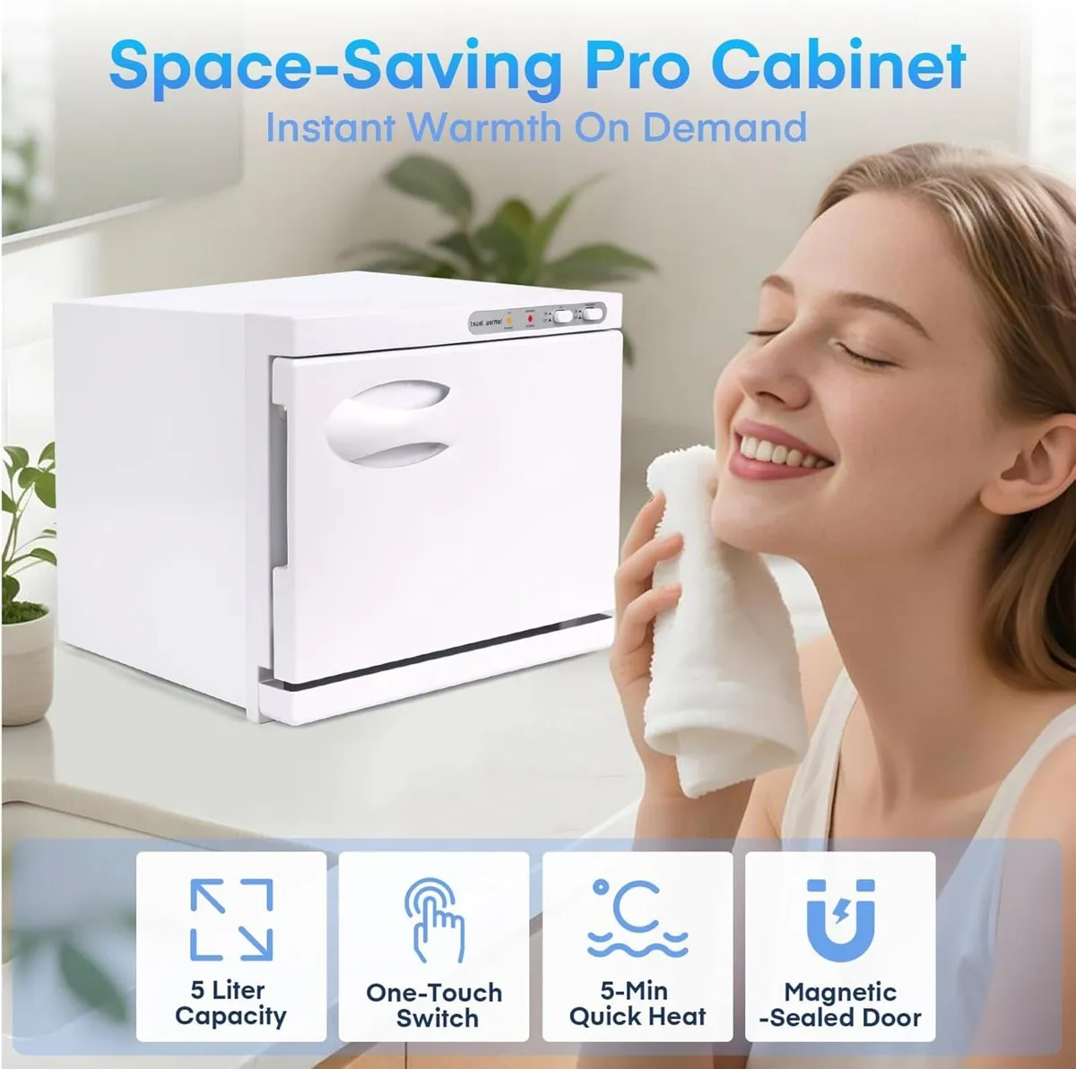 8L Hot Towel Cabinet Warmer with UV Sterilisation - Image 2