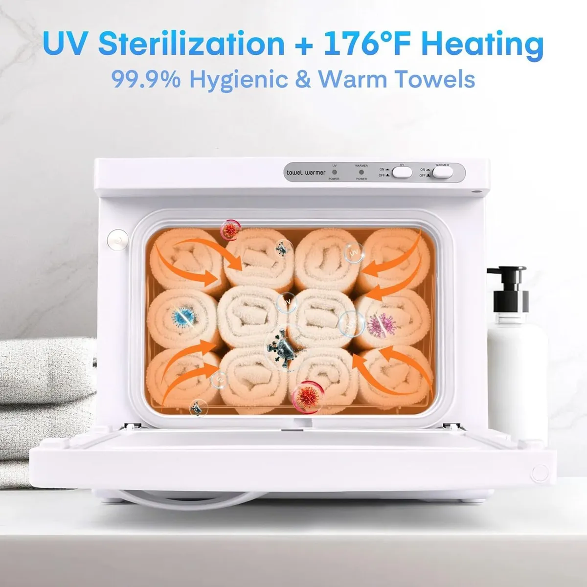 8L Hot Towel Cabinet Warmer with UV Sterilisation - Image 3