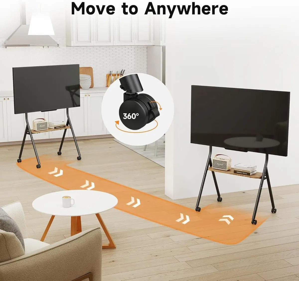Easel Rolling TV Stand for 32- Up - Image 4
