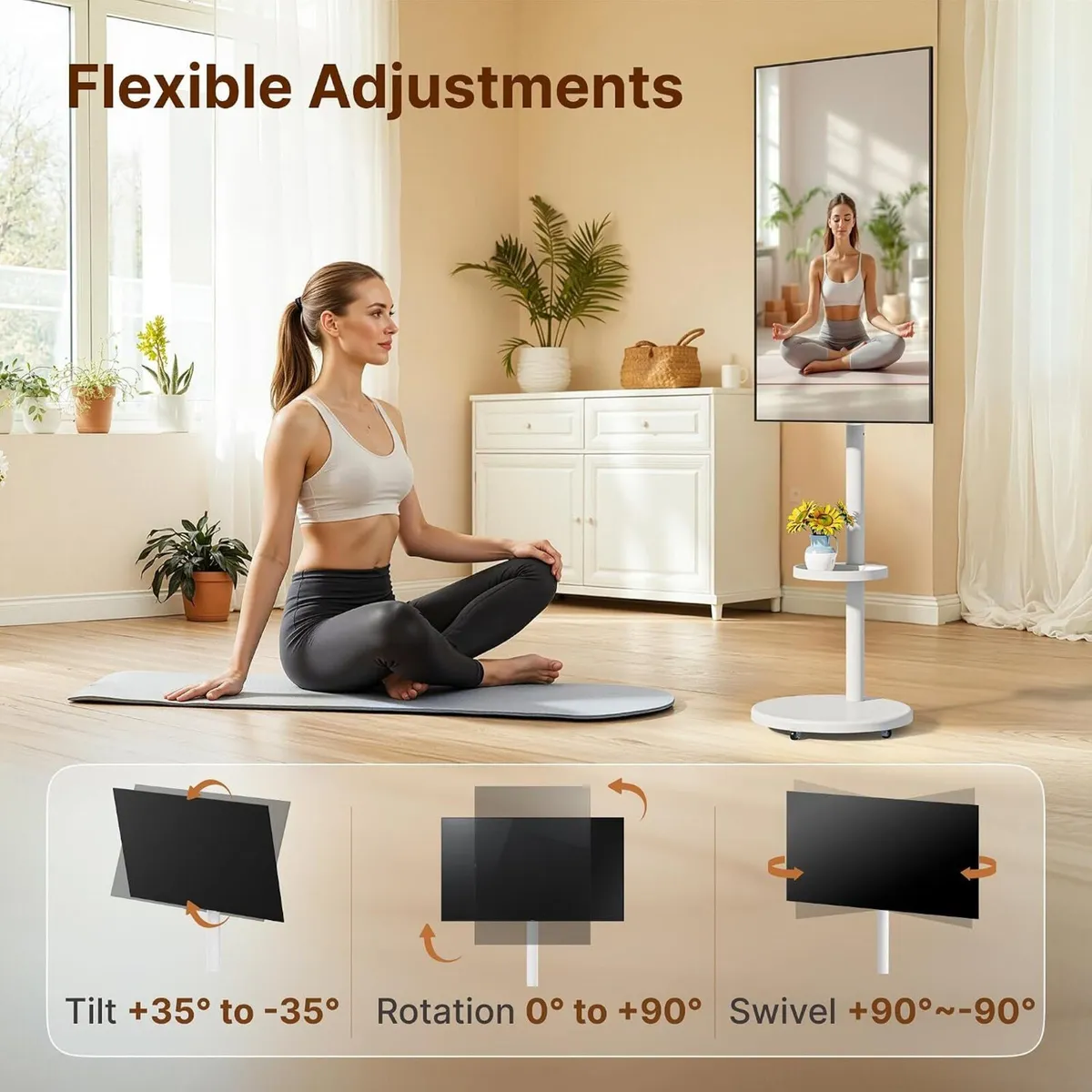 Rolling TV Stand with Wheels for 17 - Image 4
