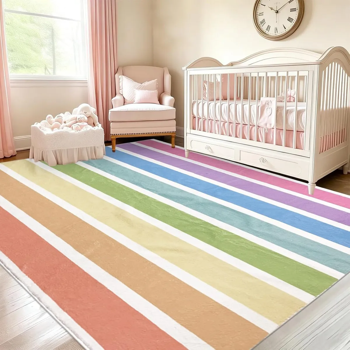 Area Rugs Striped Rainbow Pattern Rug Abstract - Image 1