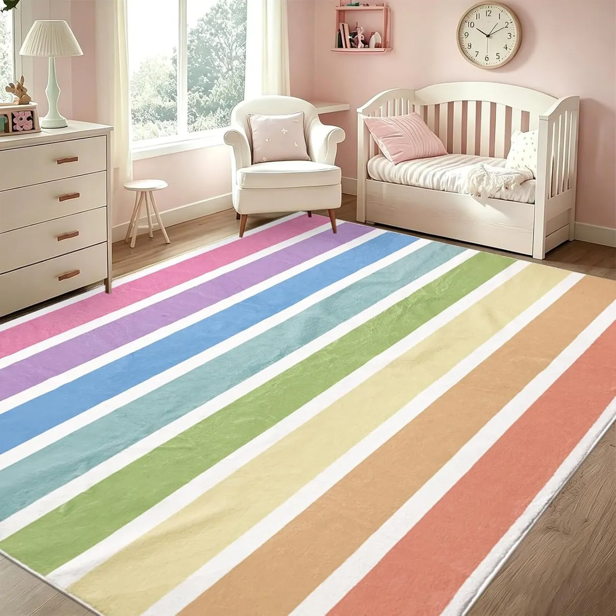 Area Rugs Striped Rainbow Pattern Rug Abstract - Image 2