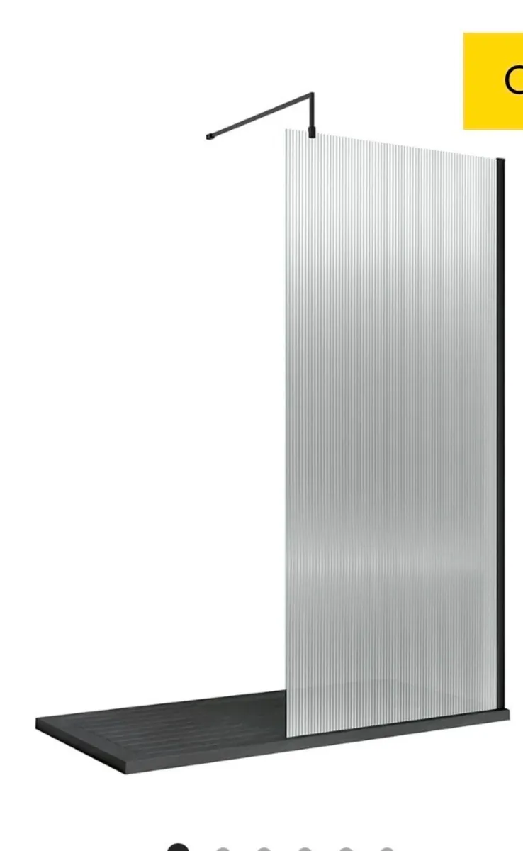 Black Reeded Shower screen - Image 1