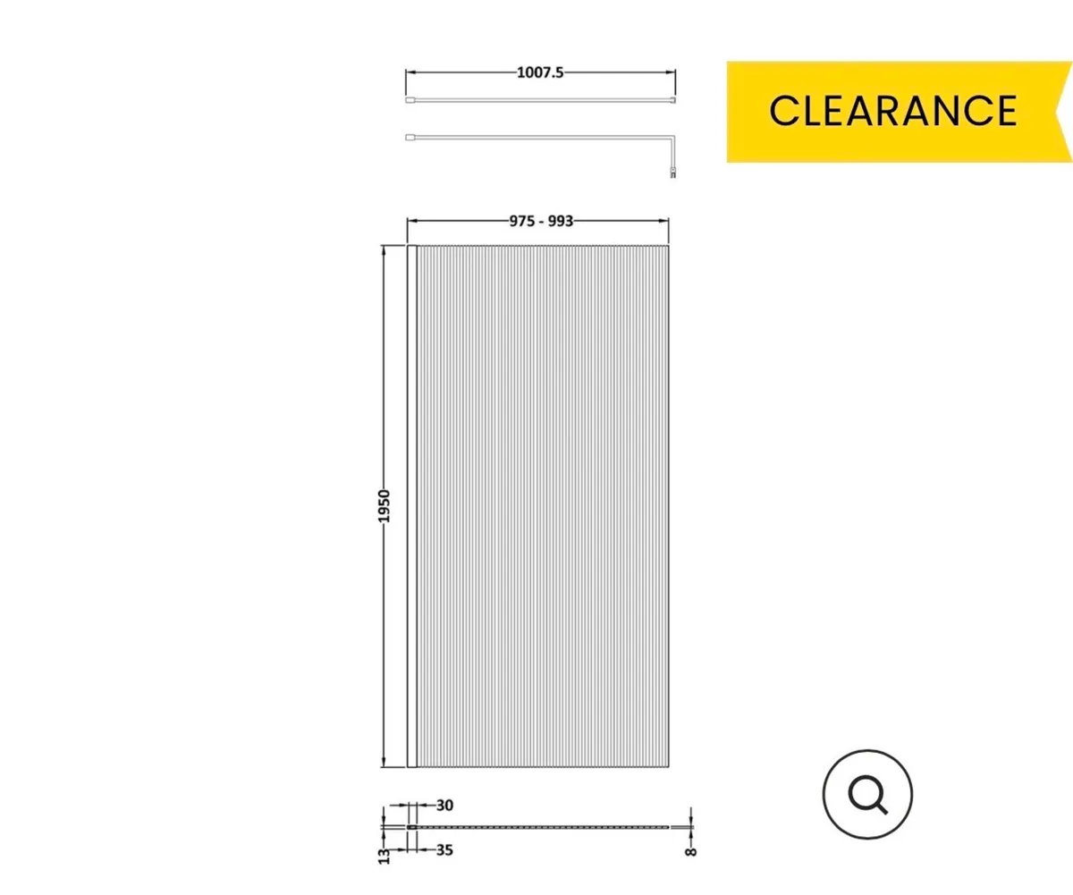 Black Reeded Shower screen - Image 3