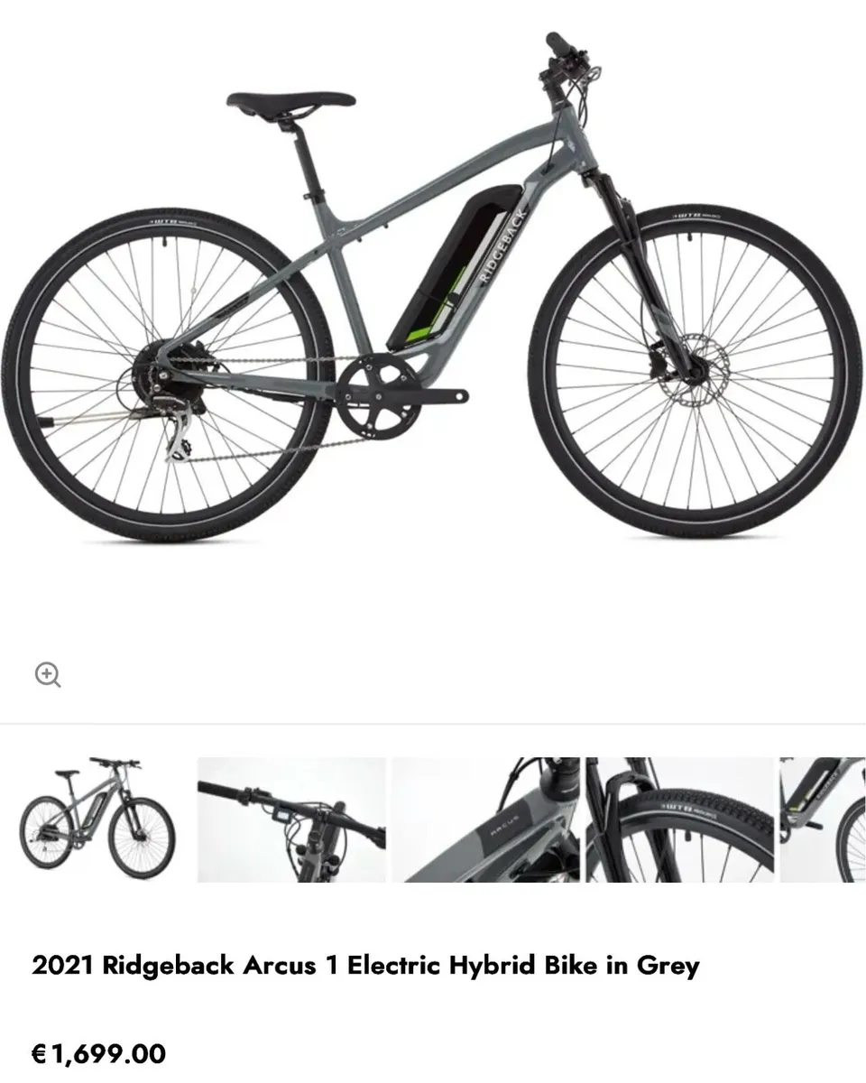 Ridgeback Arcus 1 Electric Hybrid Bike in Grey - Image 1