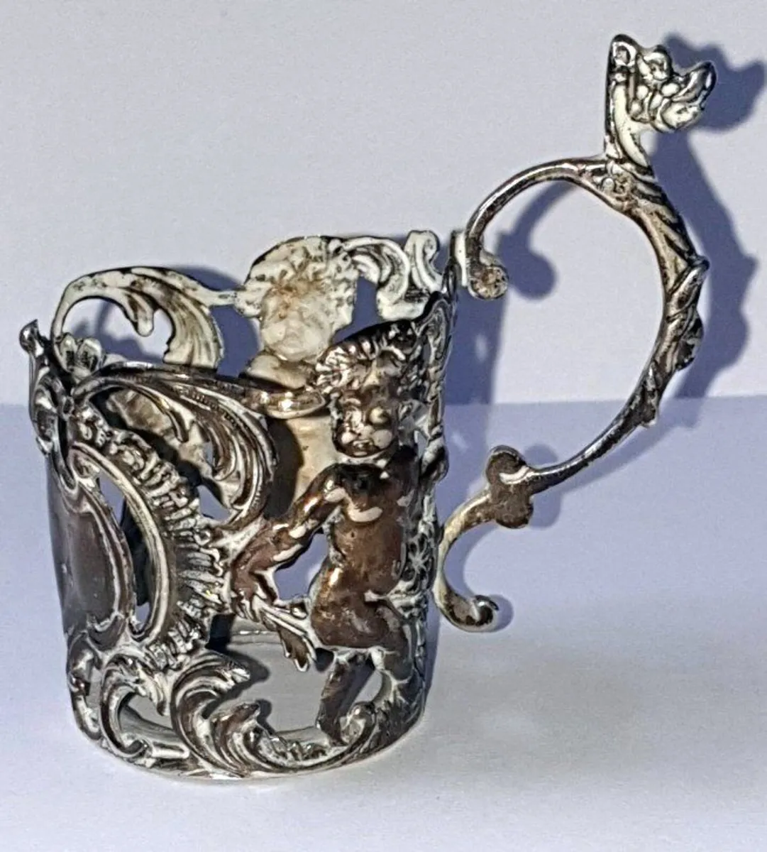 Solid Sterling Silver Spirit Cup Holder/Cert - Image 4