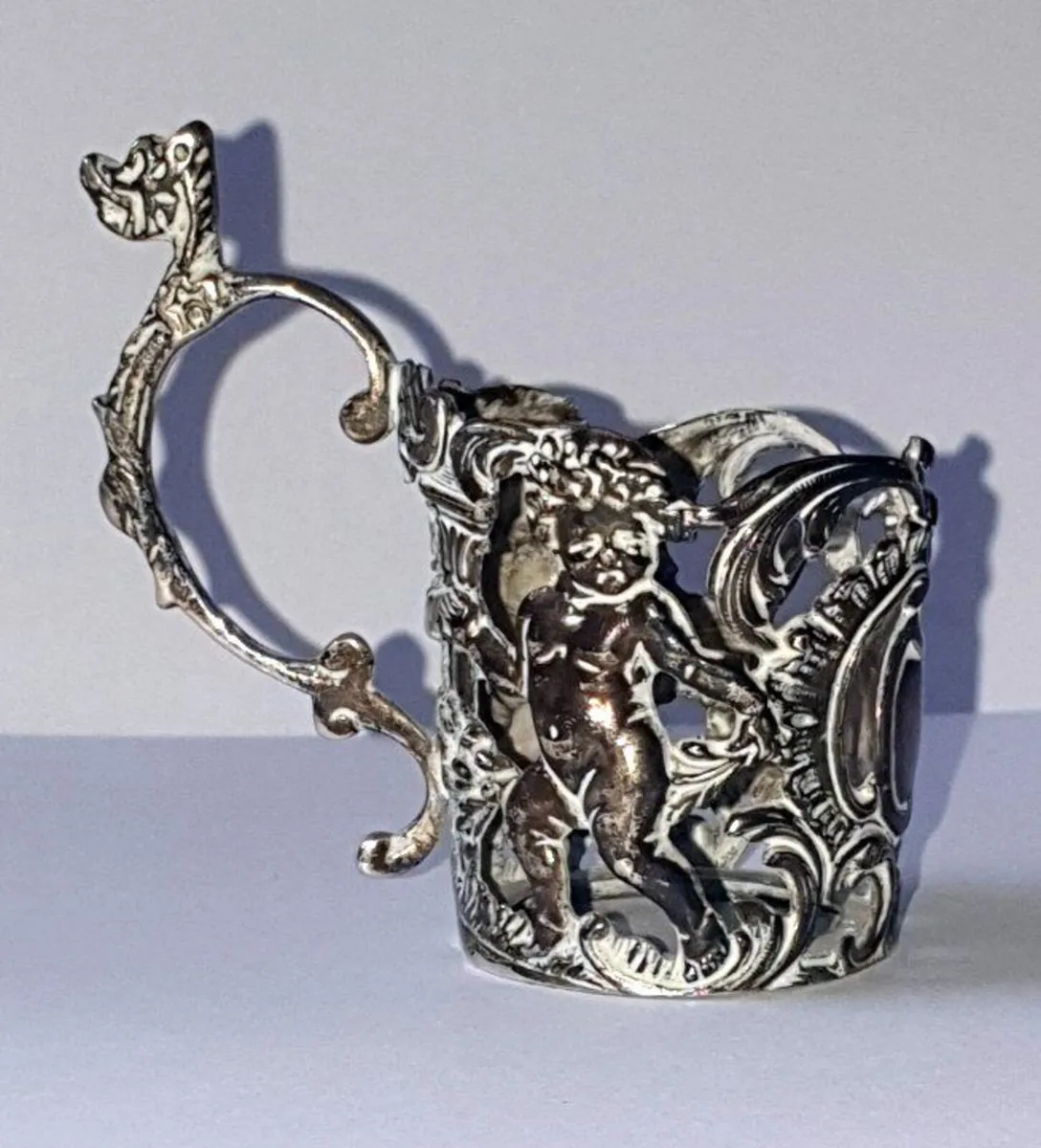 Solid Sterling Silver Spirit Cup Holder/Cert - Image 2