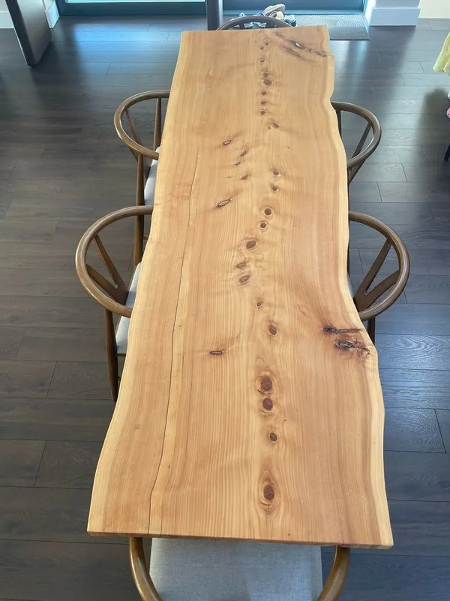 Solid Oak Live Edge Dining Table 2.5m - Image 4