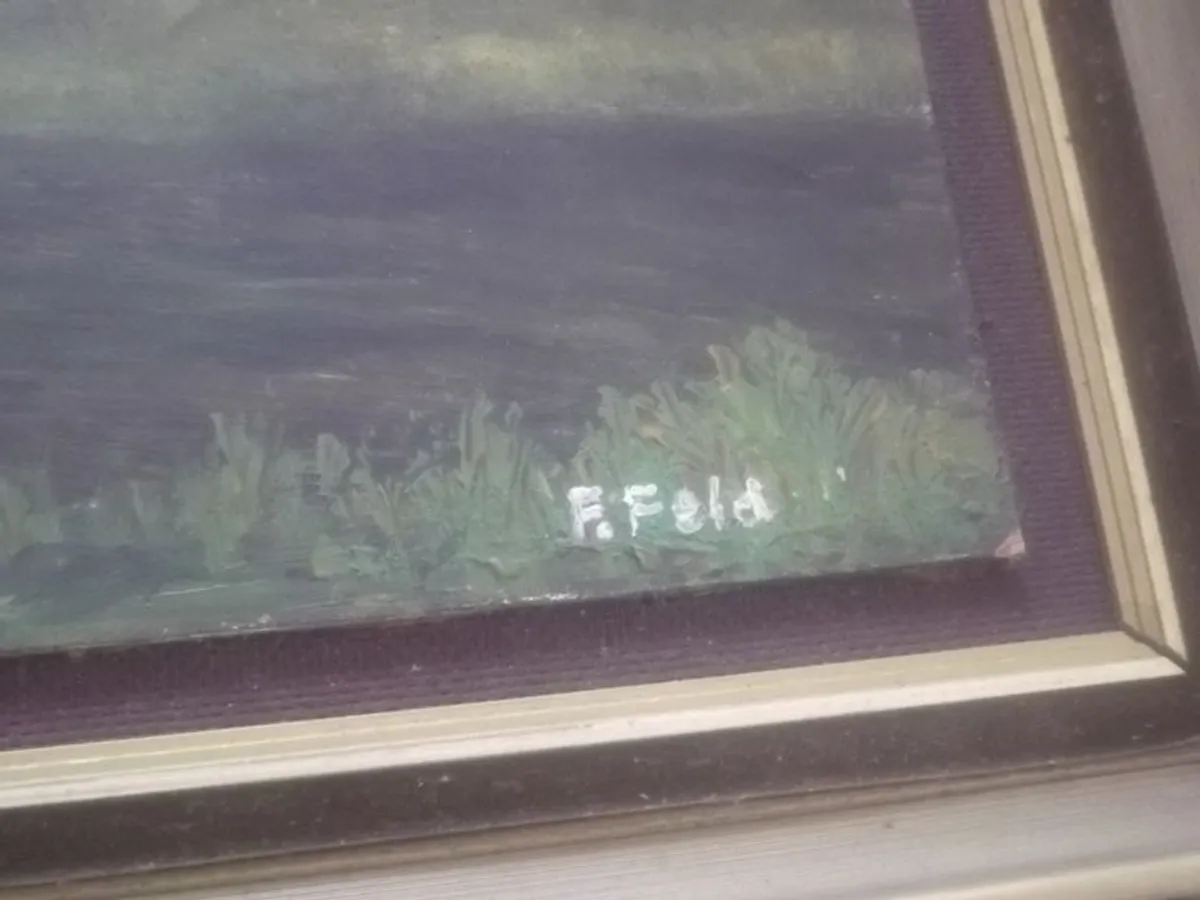 a large oil painting on board castle ruins by dublin artist frank feld - Image 4