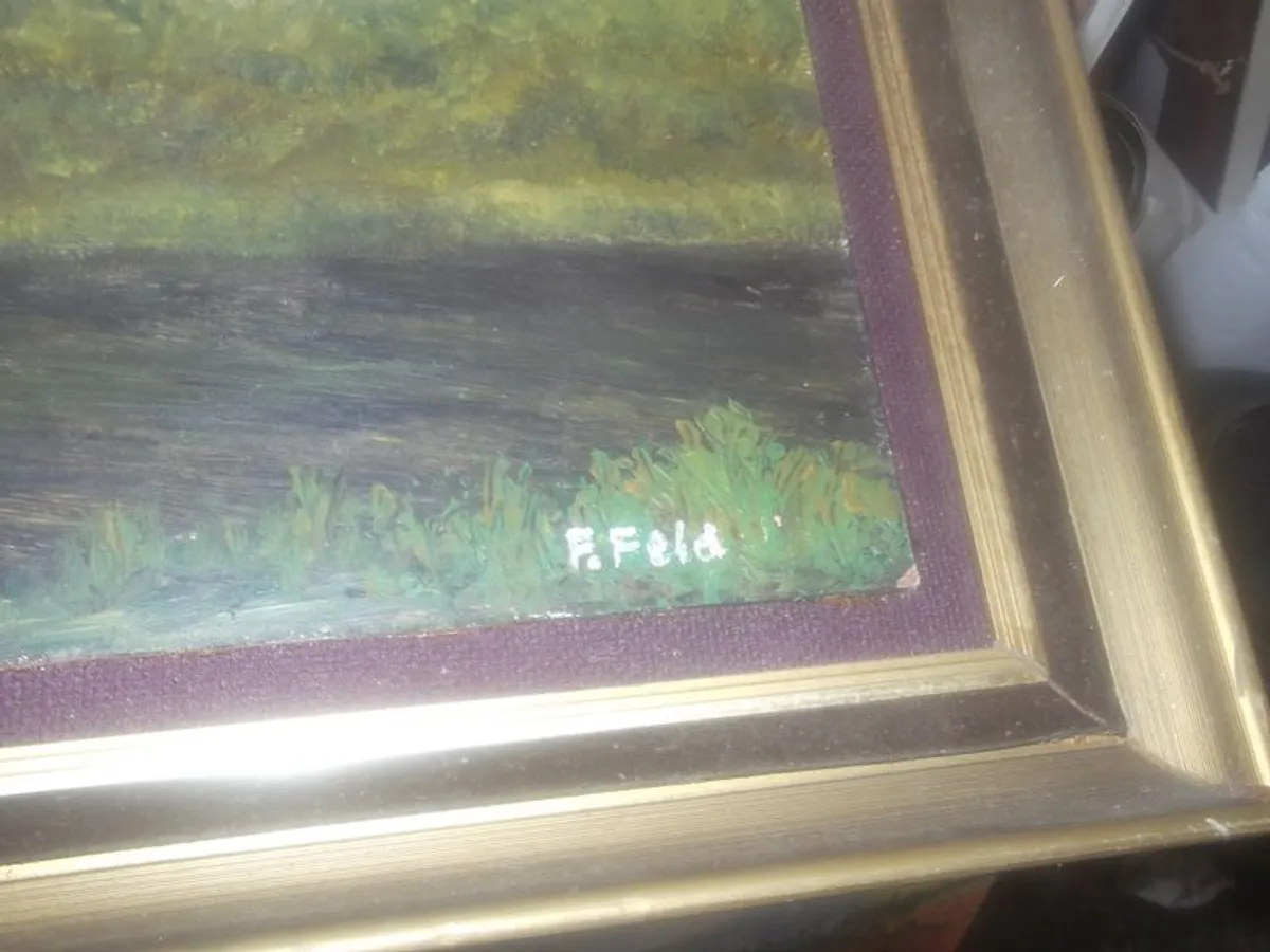 a large oil painting on board castle ruins by dublin artist frank feld - Image 3