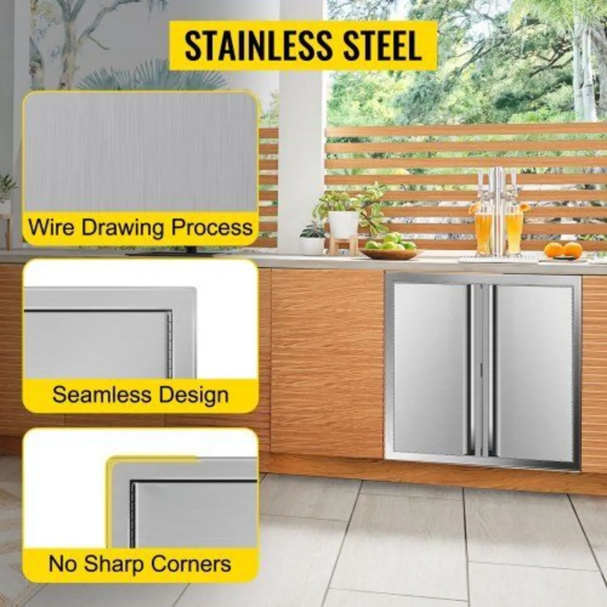 BBQ Access Door 610×610mm Stainless Steel - Image 2
