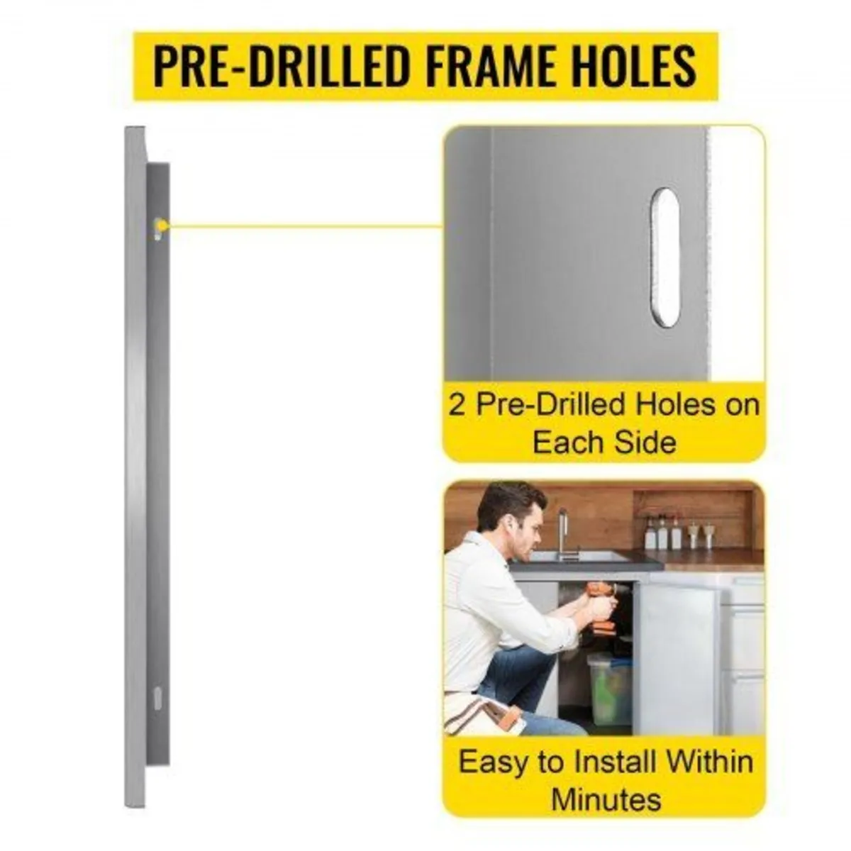BBQ Access Door 610×610mm Stainless Steel - Image 4