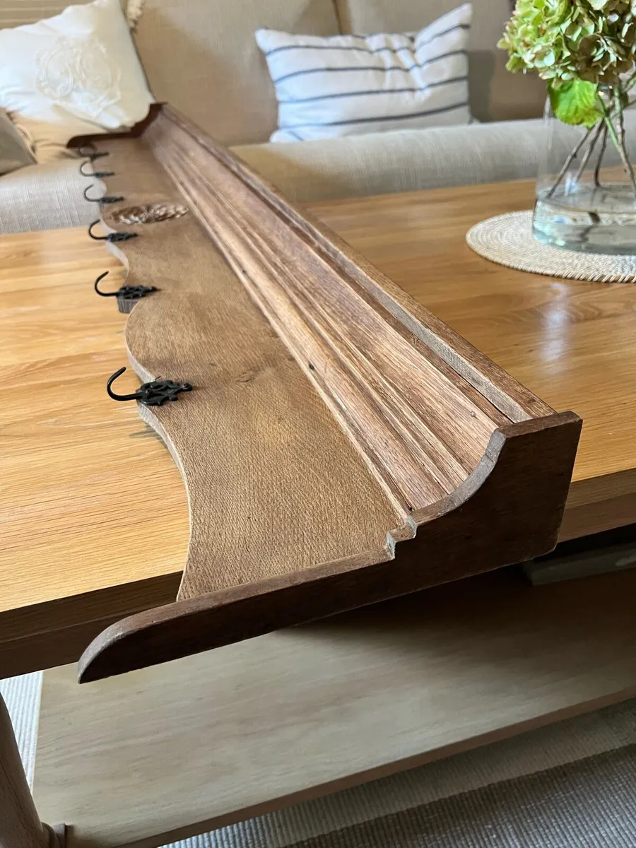 Antique solid oak coat rack - Image 2