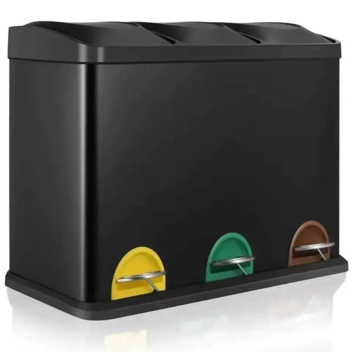 45L 3 Section Kitchen Recycling Waste Bin - Image 2